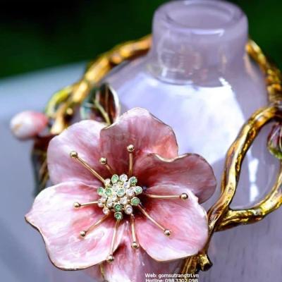 CẶP BÌNH HOA ĐẮP NỔI MEN HỎA BIẾN